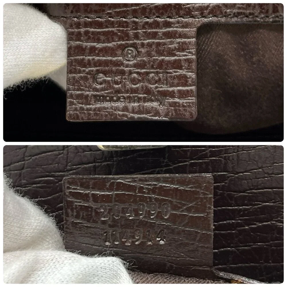 GUCCI Vintage Monogram Horsebit Chain Shoulder Bag Beige Brown Canvas [105425] - Picture 13 of 13